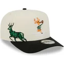 beige-och-svart-bojd-keps-snapback-9fifty-a-frame-precurved-hardwood-classics-fran-milwaukee-bucks-nba-av-new-era
