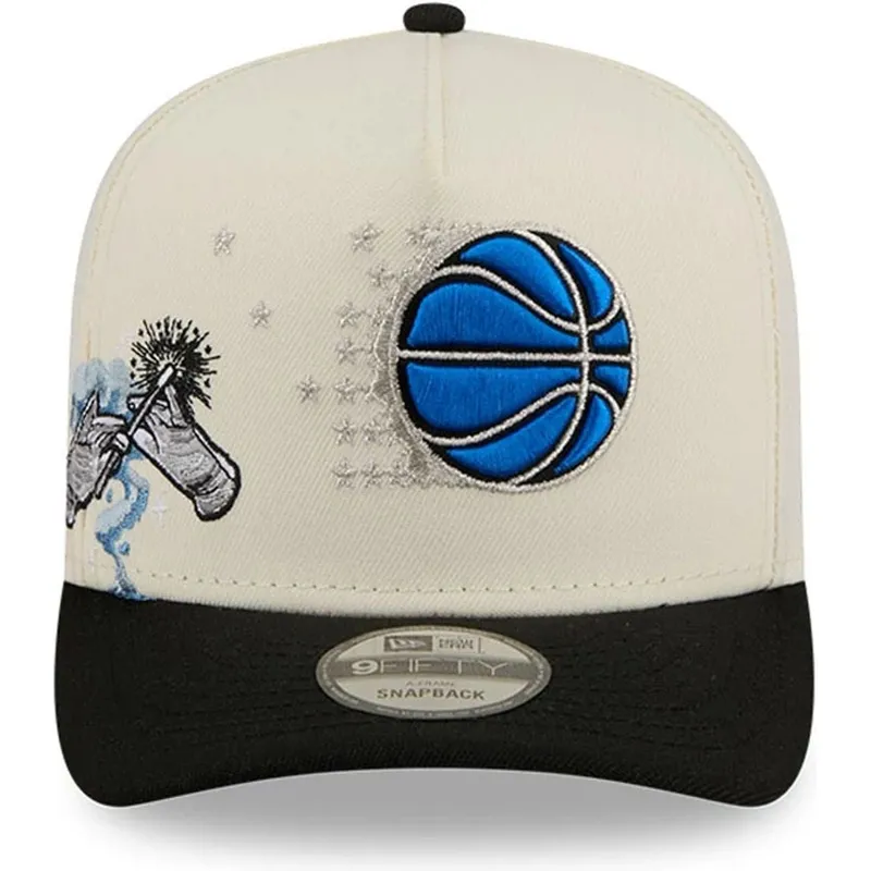 beige-och-svart-bojd-keps-snapback-9fifty-a-frame-precurved-hardwood-classics-fran-orlando-magic-nba-av-new-era
