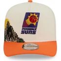 beige-och-orange-bojd-keps-snapback-9fifty-a-frame-precurved-hardwood-classics-fran-phoenix-suns-nba-av-new-era