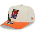 beige-och-orange-bojd-keps-snapback-9fifty-a-frame-precurved-hardwood-classics-fran-phoenix-suns-nba-av-new-era