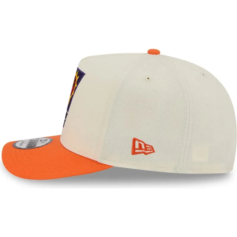 beige-och-orange-bojd-keps-snapback-9fifty-a-frame-precurved-hardwood-classics-fran-phoenix-suns-nba-av-new-era