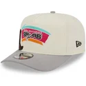 beige-och-gra-snapbackkeps-9fifty-a-frame-precurved-hardwood-classics-fran-san-antonio-spurs-nba-av-new-era