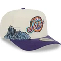 beige-och-violett-bojd-snapback-keps-9fifty-a-frame-precurved-hardwood-classics-fran-utah-jazz-nba-av-new-era