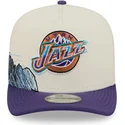 beige-och-lila-bojd-keps-snapback-9fifty-a-frame-precurved-hardwood-classics-fran-utah-jazz-nba-av-new-era