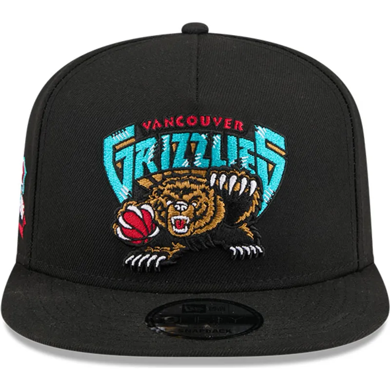 svart-platt-snapback-keps-9fifty-a-frame-hardwood-classics-fran-vancouver-grizzlies-nba-av-new-era