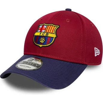 Röd och blå böjd justerbar keps FC Barcelona LALIGA 9FORTY Contrast från New Era