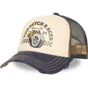 truckerkeps-beige-och-marinbla-crew32-fran-von-dutch