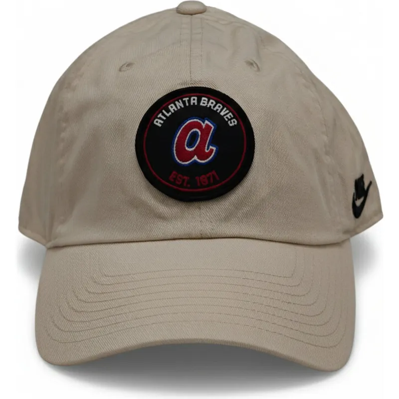 beige-justerbar-keps-club-unstructured-organic-cotton-atlanta-braves-mlb-fran-nike