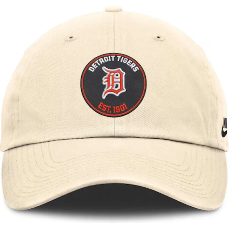 beige-justerbar-keps-med-bojd-skarm-club-unstructured-organic-cotton-detroit-tigers-mlb-fran-nike