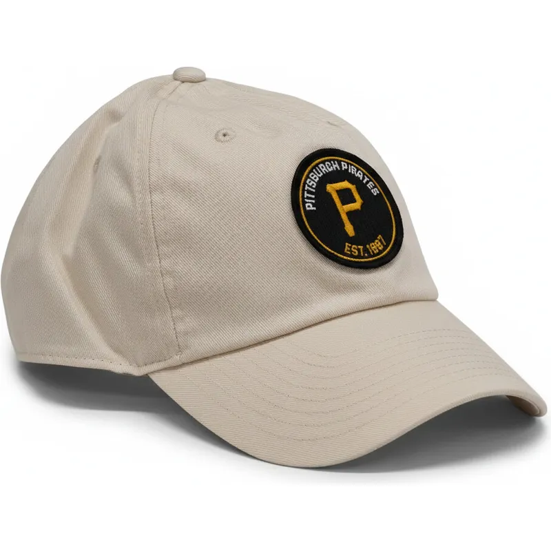 beige-justerbar-keps-med-bojd-skarm-club-unstructured-organic-cotton-pittsburgh-pirates-mlb-fran-nike