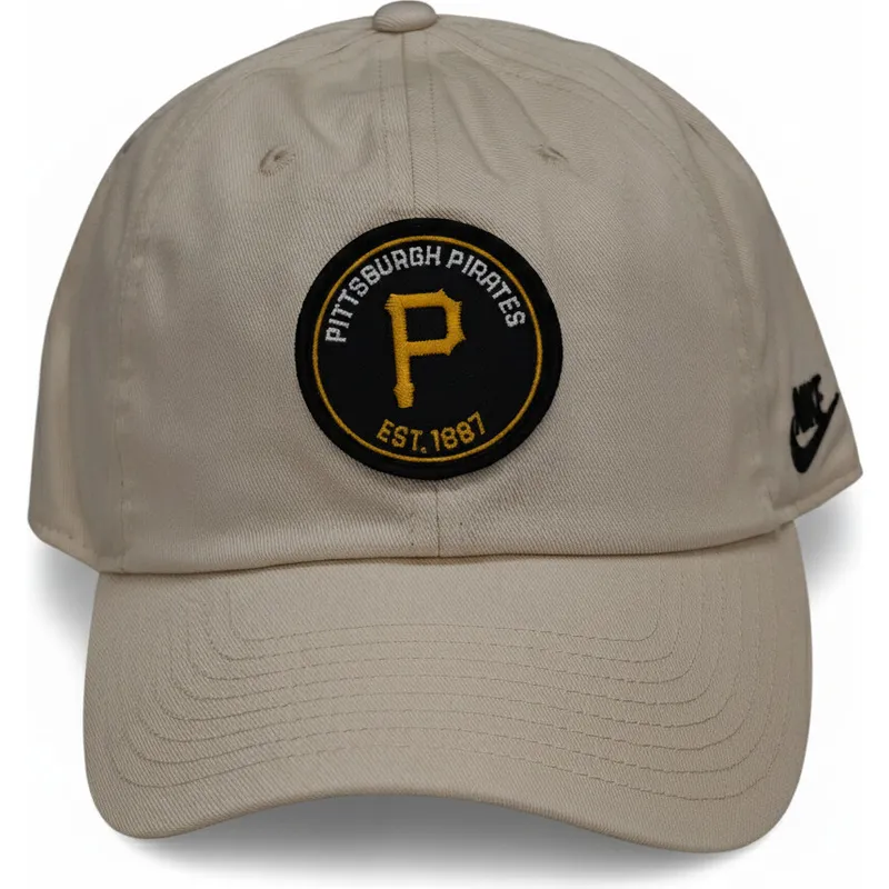 beige-justerbar-keps-med-bojd-skarm-club-unstructured-organic-cotton-pittsburgh-pirates-mlb-fran-nike