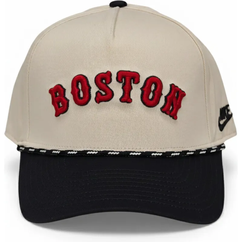 nike-boston-red-sox-mlb-rise-structured-beige-och-svart-snapback-bojd-keps