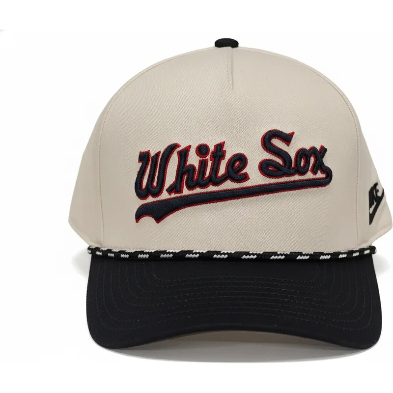 nike-chicago-white-sox-mlb-rise-structured-beige-och-svart-snapback-bojd-keps