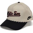 beige-och-svart-bojd-keps-snapback-rise-structured-fran-chicago-white-sox-mlb-av-nike