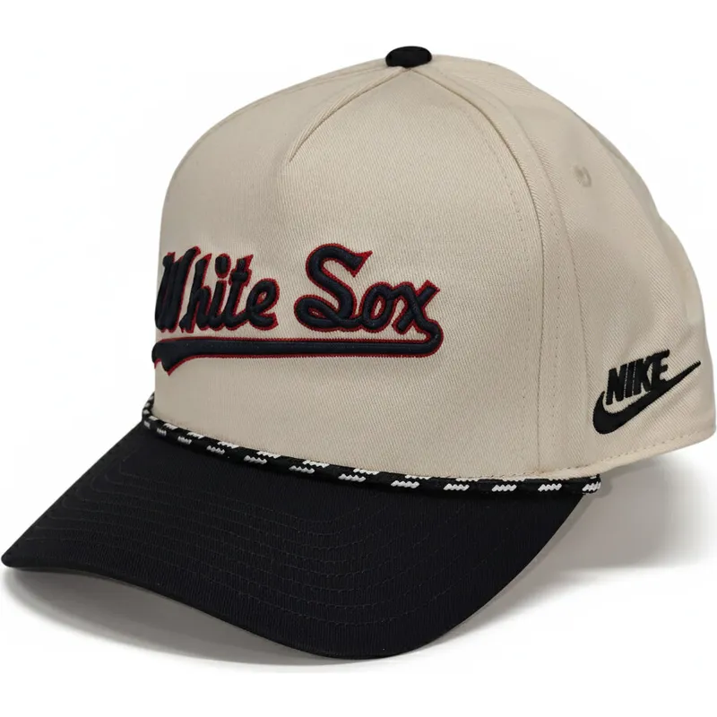 nike-chicago-white-sox-mlb-rise-structured-beige-och-svart-snapback-bojd-keps