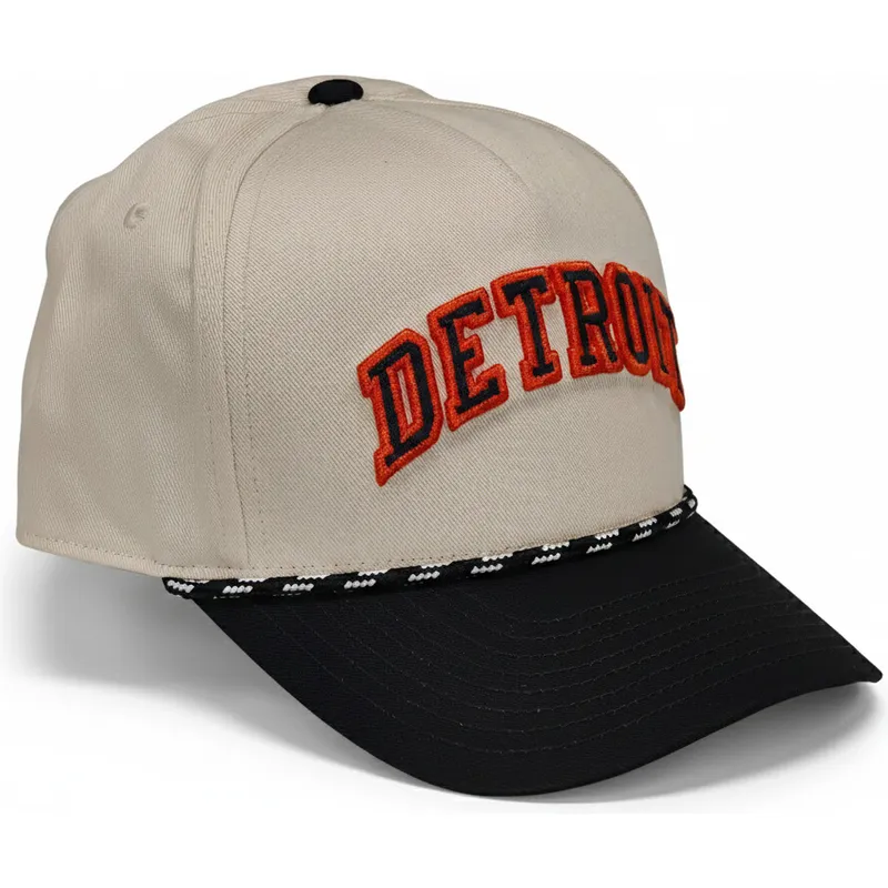 beige-och-svart-kurvkeps-snapback-rise-structured-detroit-tigers-mlb-fran-nike