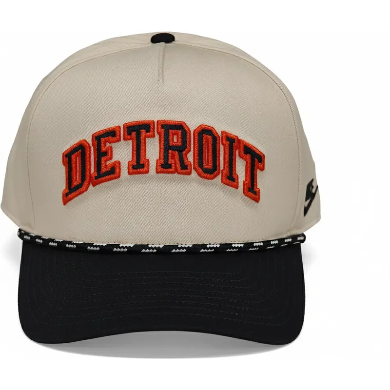 beige-och-svart-kurvkeps-snapback-rise-structured-detroit-tigers-mlb-fran-nike