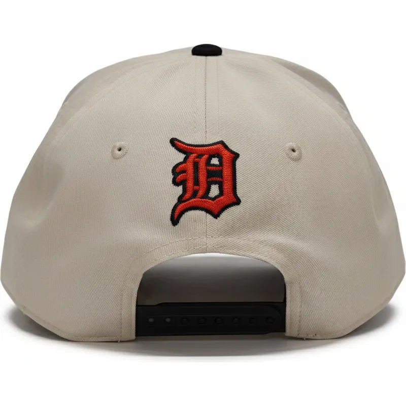 beige-och-svart-kurvkeps-snapback-rise-structured-detroit-tigers-mlb-fran-nike