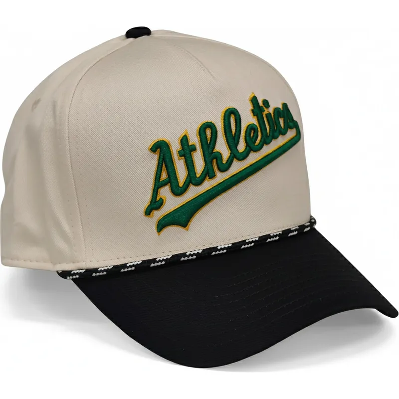 nike-oakland-athletics-mlb-rise-structured-beige-och-svart-snapback-bojd-keps