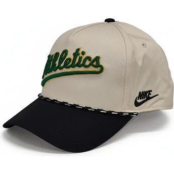 Nike Oakland Athletics MLB Rise Structured beige och svart snapback böjd keps
