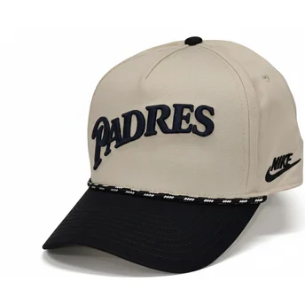 Nike San Diego Padres MLB Rise Structured beige och svart snapback böjd keps