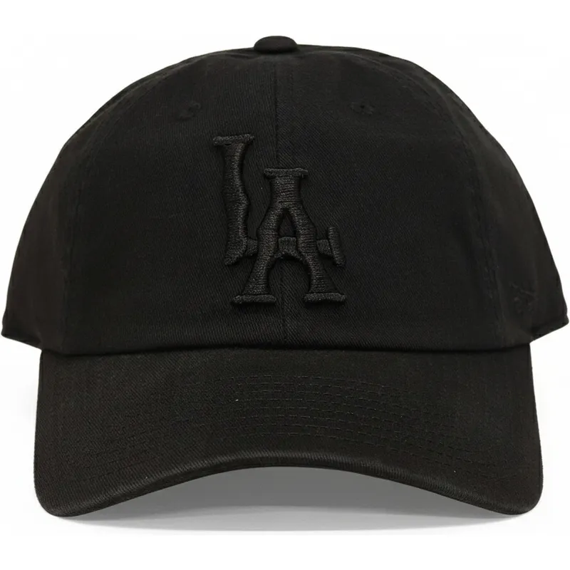 svart-justerbar-bojd-keps-med-svart-los-angeles-dodgers-ballpark-logotyp-fran-american-needle