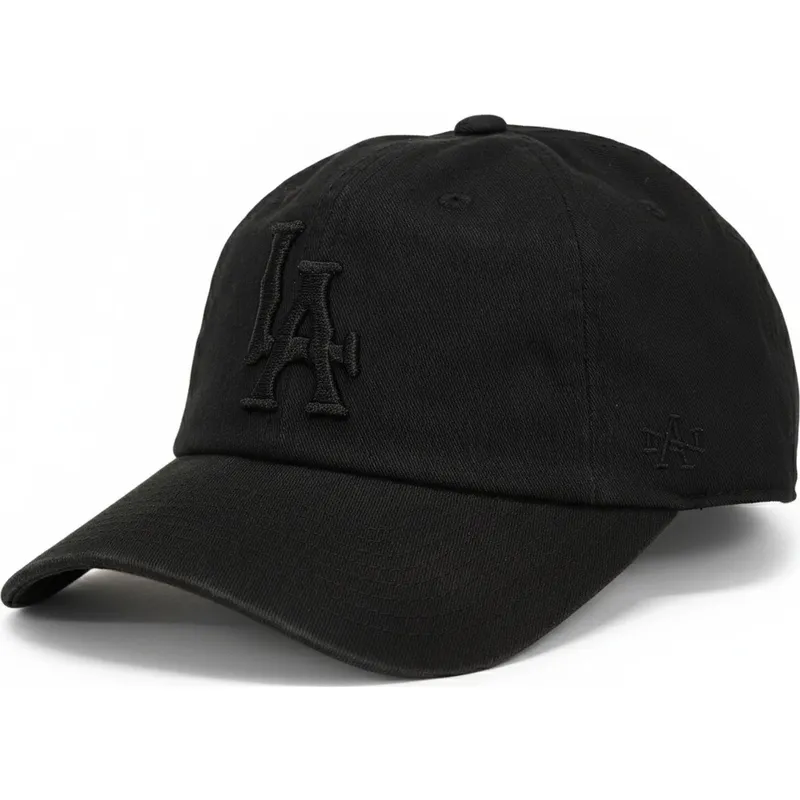 svart-justerbar-bojd-keps-med-svart-los-angeles-dodgers-ballpark-logotyp-fran-american-needle