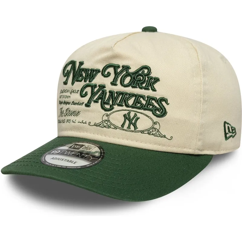 bojd-keps-beige-och-gron-justerbar-19twenty-washed-graphic-new-york-yankees-mlb-fran-new-era
