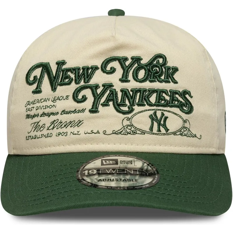 bojd-keps-beige-och-gron-justerbar-19twenty-washed-graphic-new-york-yankees-mlb-fran-new-era