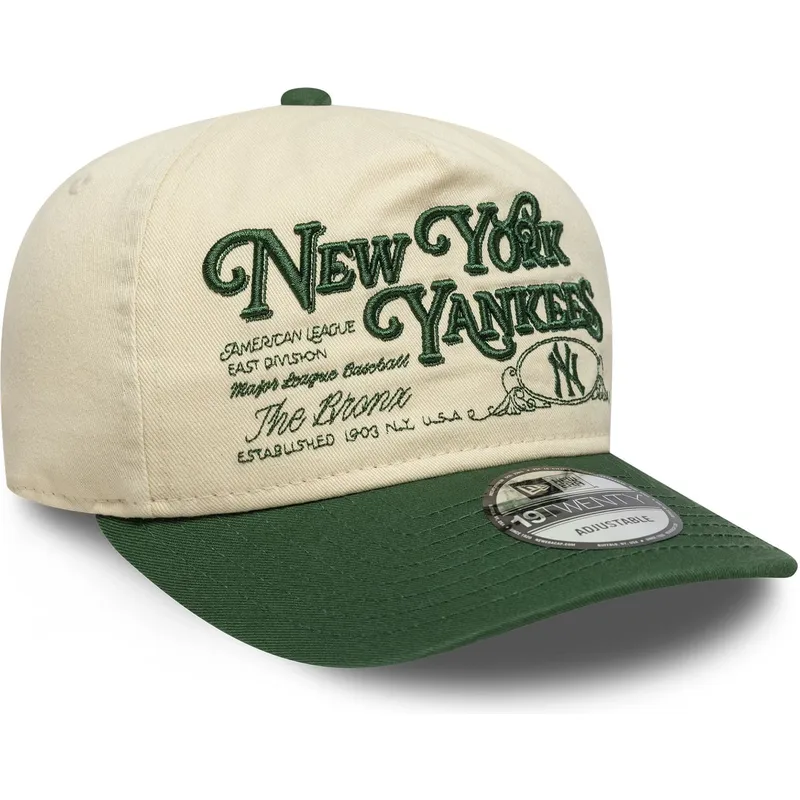 bojd-keps-beige-och-gron-justerbar-19twenty-washed-graphic-new-york-yankees-mlb-fran-new-era