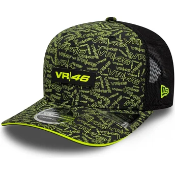 Svart och gul trucker-keps 9SEVENTY Stretch Snap All Over Print Valentino Rossi VR46 MotoGP från New Era