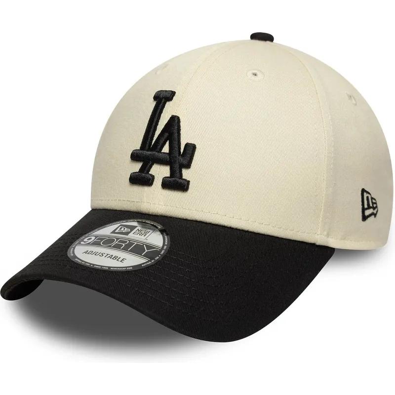bojd-beige-och-svart-justerbar-keps-9forty-colour-block-fran-los-angeles-dodgers-mlb-av-new-era