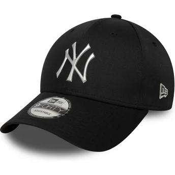 Svart kurvad snapback-keps 9FORTY Metallic New York Yankees MLB från New Era