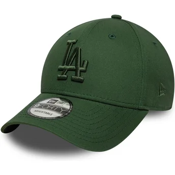 Grön justerbar kurvad keps med grönt 9FORTY League Essential-logotyp från Los Angeles Dodgers MLB av New Era