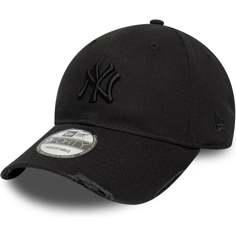 gorra-curva-negra-ajustable-con-logo-negro-9forty-wash-distress-de-new-york-yankees-mlb-de-new-era