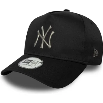 Svart kurvad snapback-keps 9FORTY E Frame Metallic från New York Yankees MLB av New Era