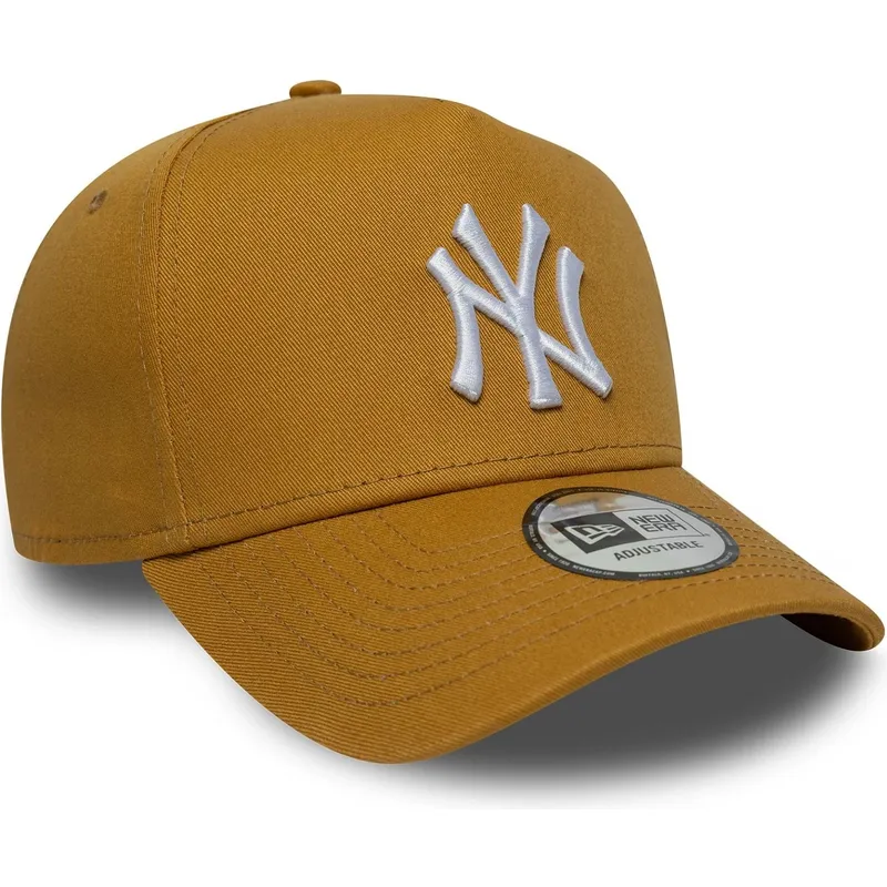 gorra-curva-marron-snapback-9forty-e-frame-league-essential-de-new-york-yankees-mlb-de-new-era