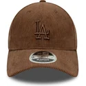 brun-justerbar-kurvad-keps-med-brunt-logo-9forty-m-crown-cord-fran-los-angeles-dodgers-mlb-av-new-era