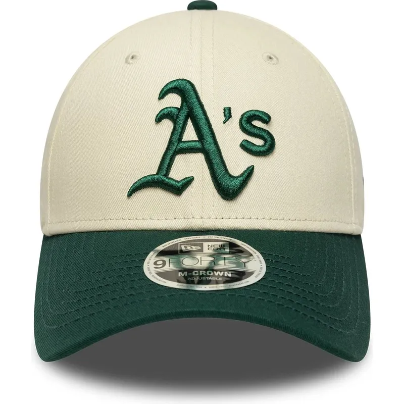 bojd-keps-beige-och-gron-snapback-9forty-m-crown-fran-oakland-athletics-mlb-av-new-era