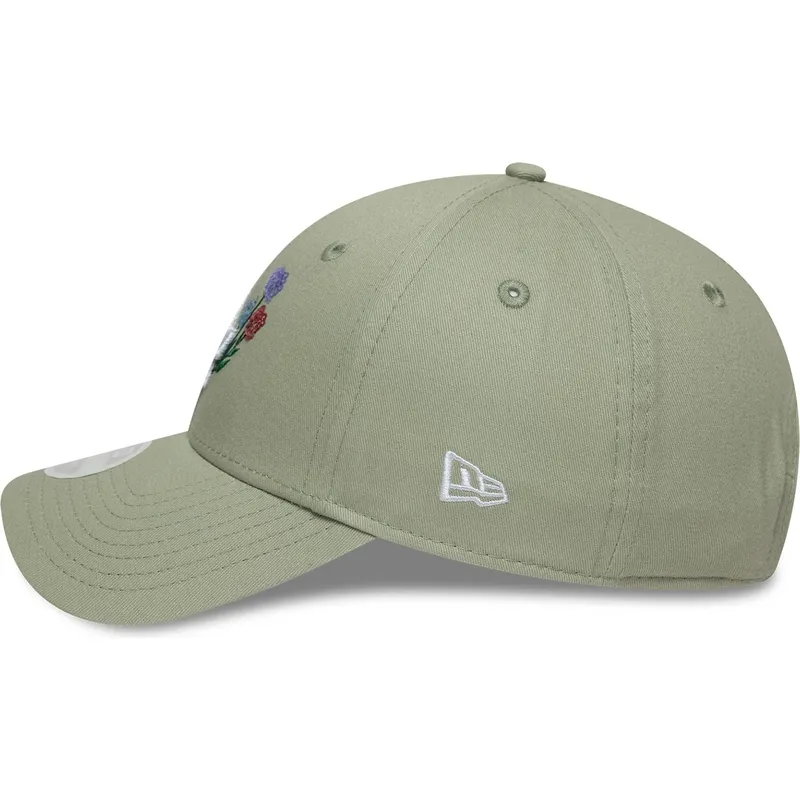 ljusgron-justerbar-kurvad-keps-for-dam-9forty-floral-icon-fran-los-angeles-dodgers-mlb-av-new-era