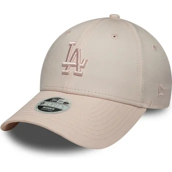 Justerbar rosa böjd keps med rosa logotyp för dam 9FORTY League Essential Midi från Los Angeles Dodgers MLB av New Era