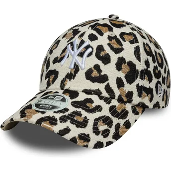 Gorra curva leopardo ajustable para mujer 9FORTY Midi de New York Yankees MLB de New Era
