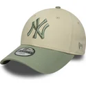 bojd-beige-och-gron-justerbar-keps-for-barn-9forty-league-essential-fran-new-york-yankees-mlb-av-new-era