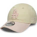 gorra-curva-beige-y-rosa-ajustable-para-nino-pequeno-9forty-league-essential-de-los-angeles-dodgers-mlb-de-new-era