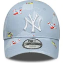 ljusbla-bojd-justerbar-keps-for-smabarn-9forty-plane-all-over-print-fran-new-york-yankees-mlb-av-new-era