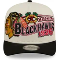 beige-och-svart-kurvad-keps-snapback-9fifty-a-frame-classic-fran-chicago-blackhawks-nhl-av-new-era