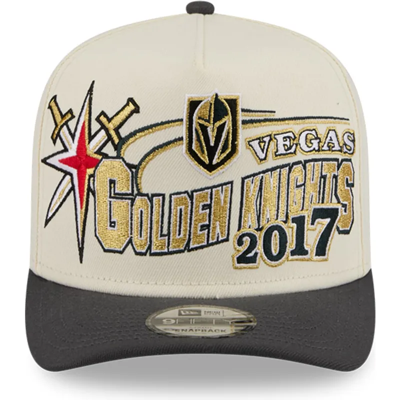 gorra-curva-beige-y-negra-snapback-9fifty-a-frame-classic-de-vegas-golden-knights-nhl-de-new-era