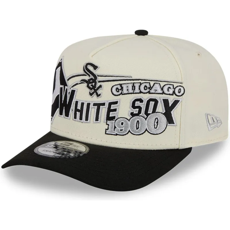 gorra-curva-beige-y-negra-snapback-9fifty-a-frame-classic-de-chicago-white-sox-mlb-de-new-era
