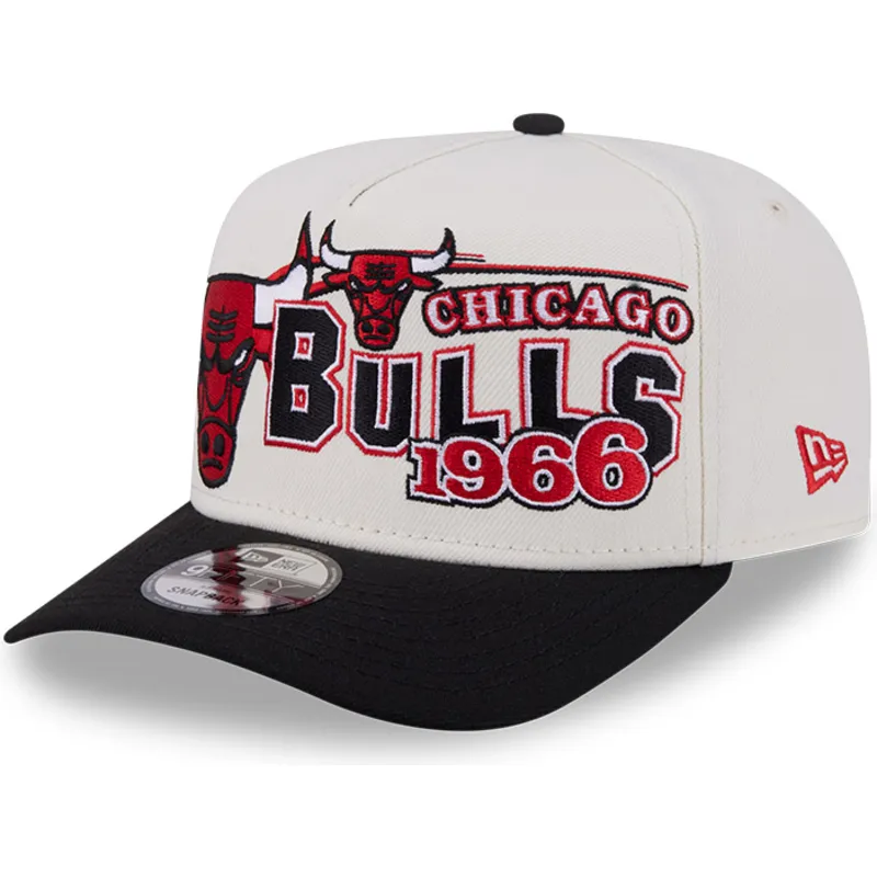 beige-och-svart-bojd-keps-snapback-9fifty-a-frame-classic-fran-chicago-bulls-nba-av-new-era