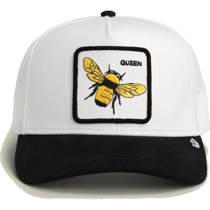truckerkeps-vit-och-svart-bi-queen-microsuede-bee-the-farm-fran-goorin-bros
